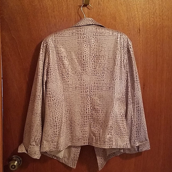 Ruffled Collar, Python Print Chico's Jacket - Picture 4 of 4